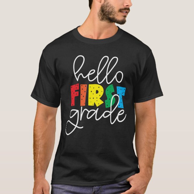 Hej First Klass School Teacher First Day T-Shirt (Framsida)