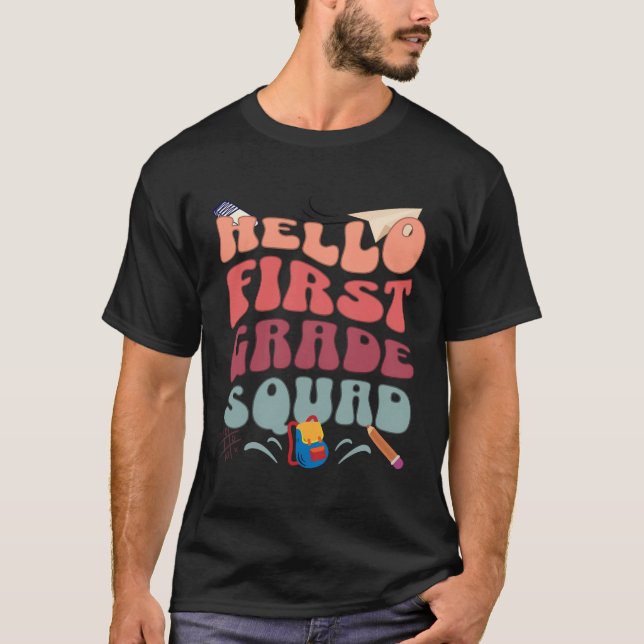 Hej First Klass Squad Back to school Teacher St T Shirt (Framsida)