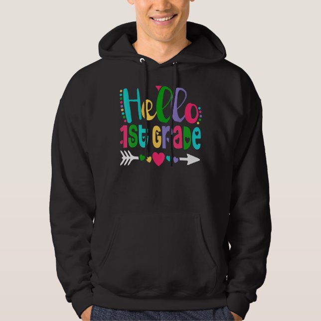Hej First Klass Team 1st Klass Back to school Te Hoodie (Framsida)