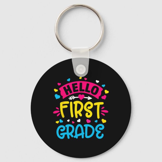 Hej First Klass Team 1st Klass Back to school Te Nyckelring (Framsida)