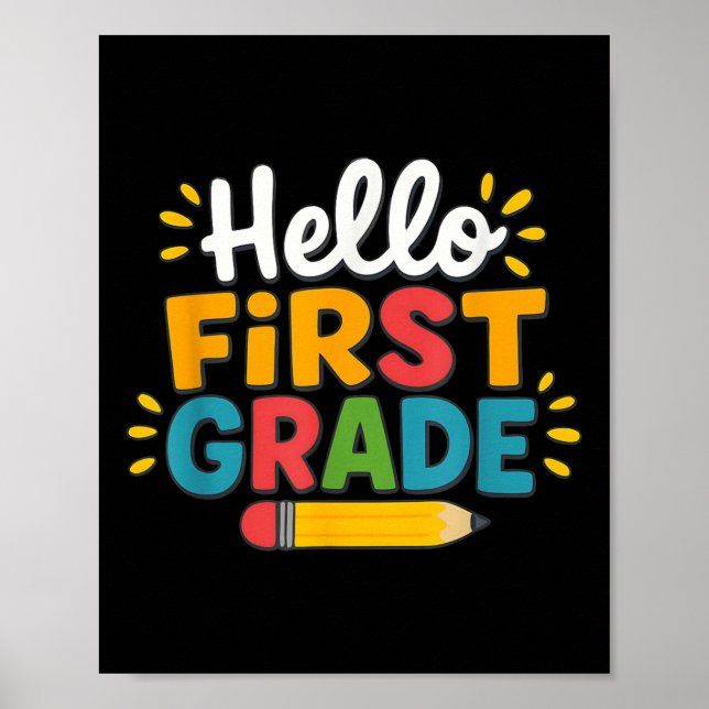 Hej First Klass Team 1st Klass Back to school Te Poster (Framsidan)