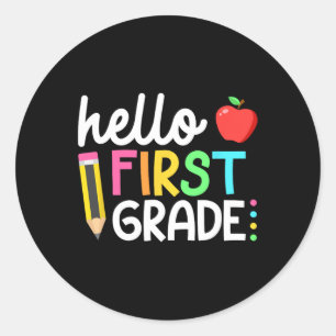 Hej First Klass Team 1st Klass Back to school Te Runt Klistermärke