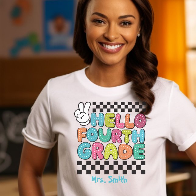 Hej Fjärde Klass-Anpassade Tshirt T Shirt (Skapare uppladdad)