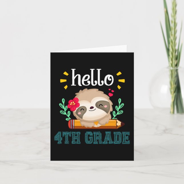 Hej Fjärde Klass Back to school Cute Sloth Älskare Kort (Framsida)