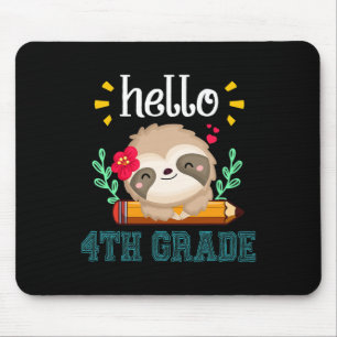Hej Fjärde Klass Back to school Cute Sloth Älskare Musmatta