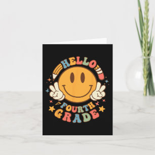 Hej Fjärde Klass Back to school Groovy Lärare Kort
