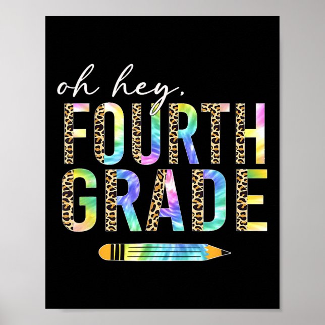 Hej, fjärde Klass Back to school Student, fjärde G Poster (Framsidan)