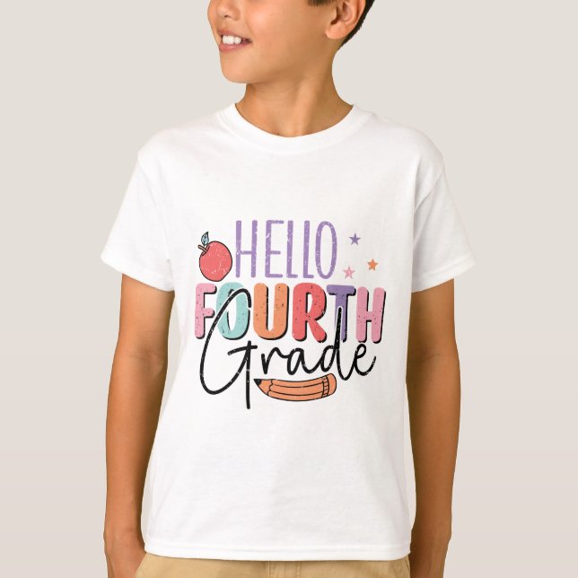 Hej Fjärde Klass Back to school T Shirt (Framsida)