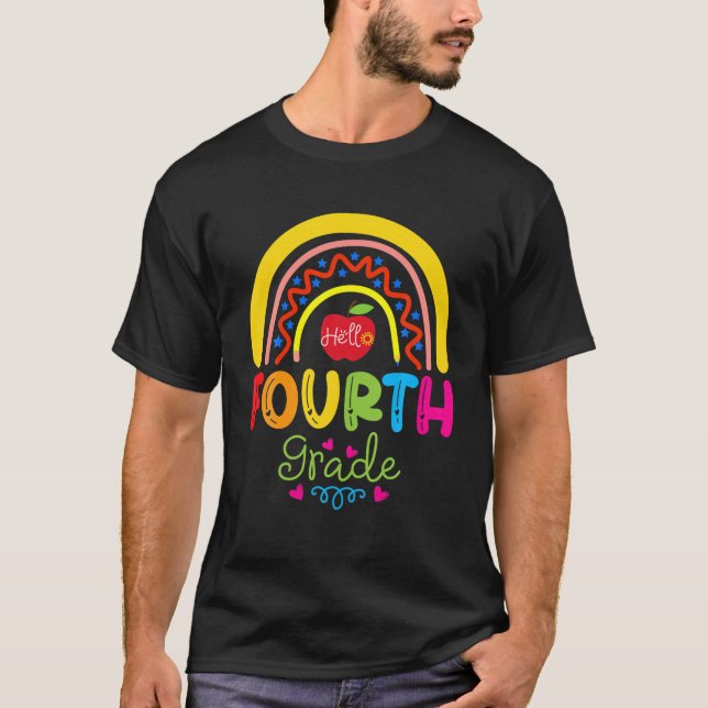 Hej Fjärde Klass-läraren Back to school Stud T Shirt (Framsida)