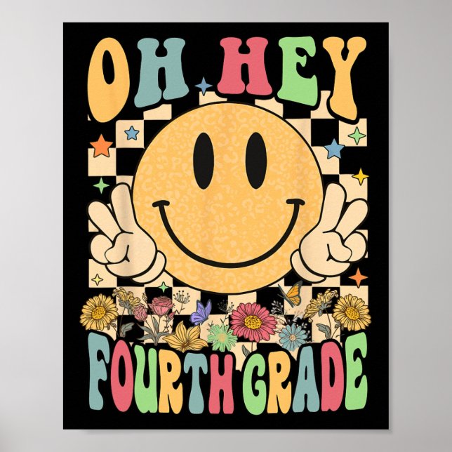 Hej Fjärde Klass-läraren Student 4:e Klass bak Poster (Framsidan)