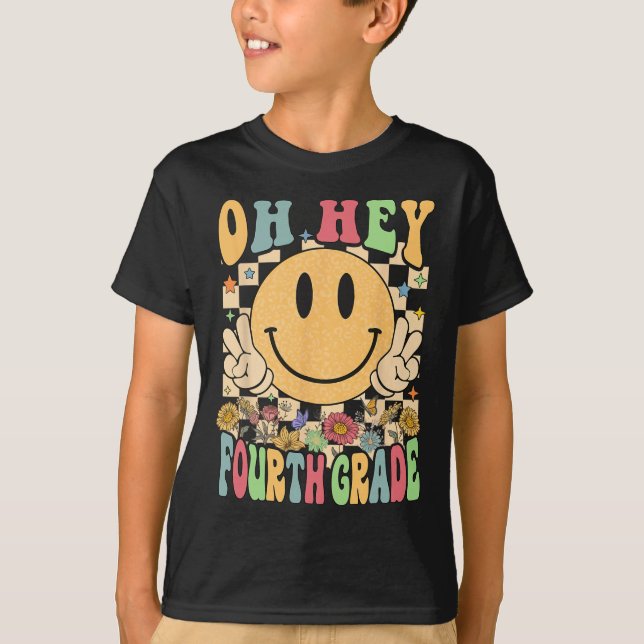 Hej Fjärde Klass-läraren Student 4:e Klass bak T Shirt (Framsida)