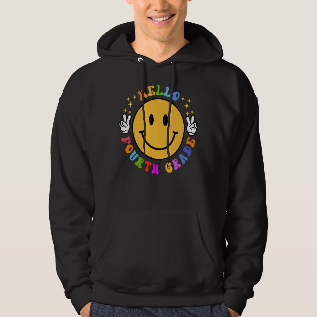 Hej Fjärde Klass-sjömil vid Lycklig Ansikte vid fj Hoodie (Framsida)