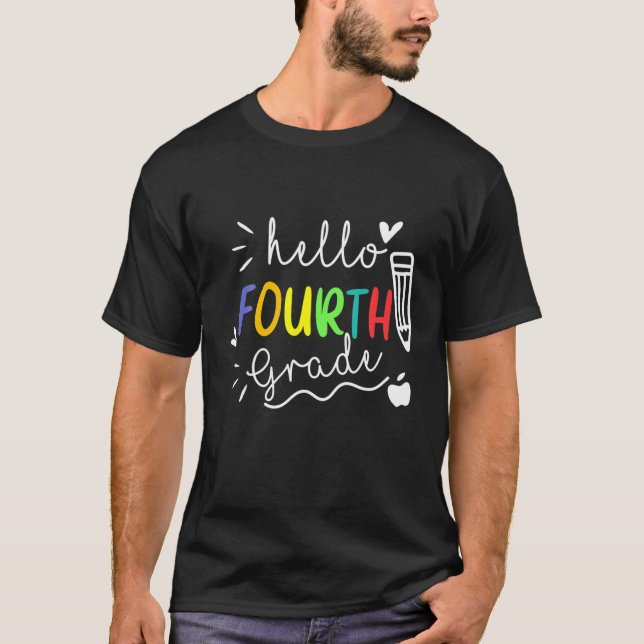 Hej Fjärde Klass som går Back to school för Teache T Shirt (Framsida)
