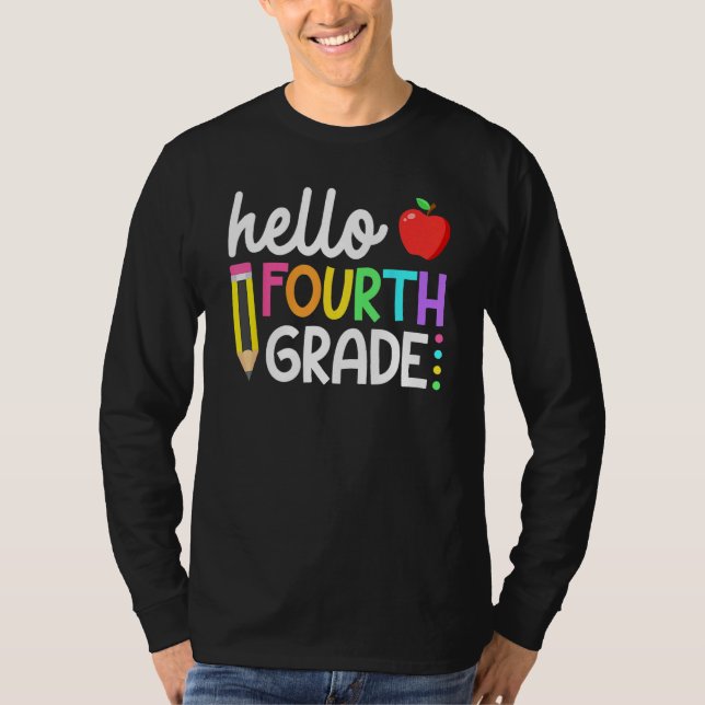 Hej fjärde klass Team 4:e klass tillbaka till skol T Shirt (Framsida)