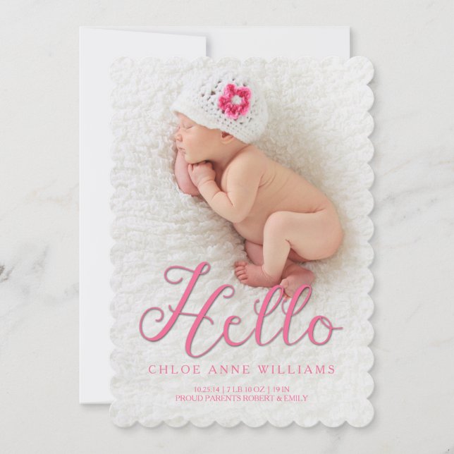 Hej Flicka Dream Birth Anounement Photocard Meddelande (Framsida)