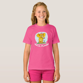 "Hej, Flower! - Cute Gult Elephant T-Shirt