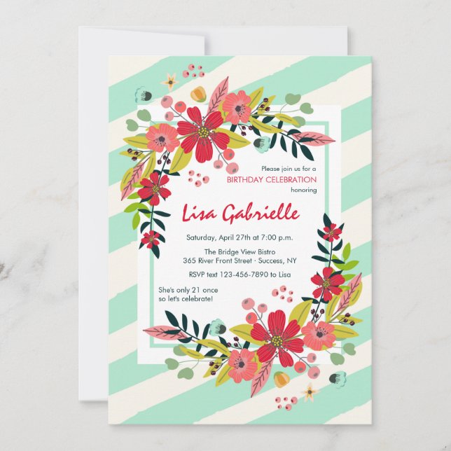 Hej Flowers of Happiness Investigation Inbjudningar (Framsida)