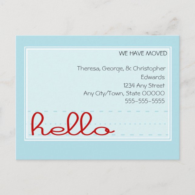 Hej Flytta Meddelande (Framsida)