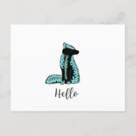 "Hej" Folk Fox Postcard Travel World USA Helg Vykort