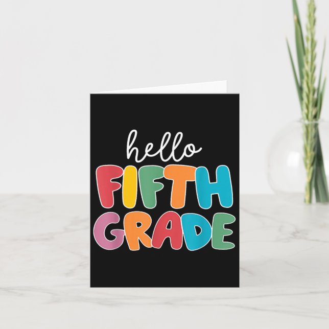 Hej För barn Lärare vid femte Klass Back to school Kort (Framsida)
