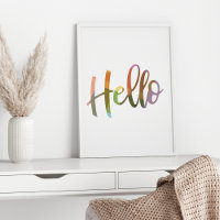 Hej för färgstark geometrisk Ord Art-typografi