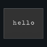 Hej för svartvit konsthypwriter-typografi vykort<br><div class="desc">Hej-vykort för svartvit konst-typförfattare</div>