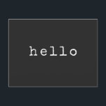 Hej för svartvit konsthypwriter-typografi vykort<br><div class="desc">Hej-vykort för svartvit konst-typförfattare</div>