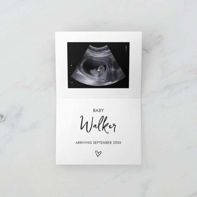 Hej för ultraljudskort med gravid meddelande (Inuti)