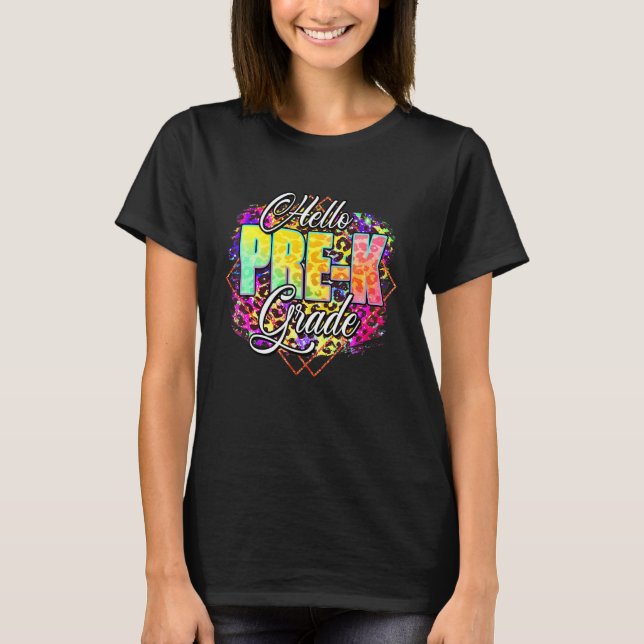 Hej före K Back to school-lärare Studenter First T Shirt (Framsida)
