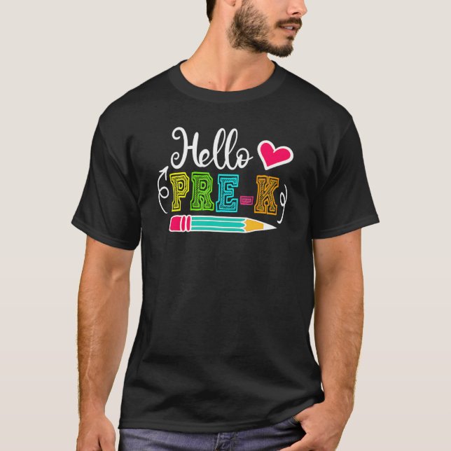 Hej före K Back to school-lärare Studenter Kids T Shirt (Framsida)