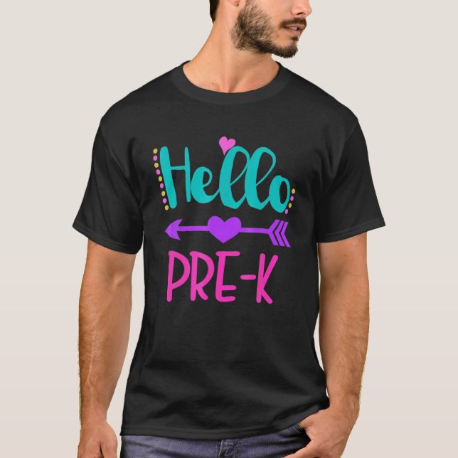 Hej före K Leopard Pencil Back to school T Shirt (Framsida)