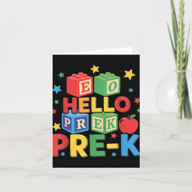 Hej före k _ Lycklig första dagen i Back to school Kort (Framsida)