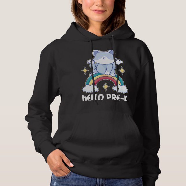 Hej före K med katt för skolan T Shirt (Framsida)