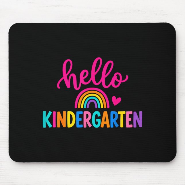 Hej förskola färgglad regnbåge hjärta tillbaka til musmatta (Framsidan)