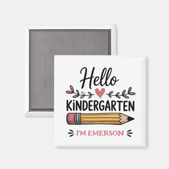 Hej Förskola Personlig Tillbaka Till Skolan Magnet (Front/Back)