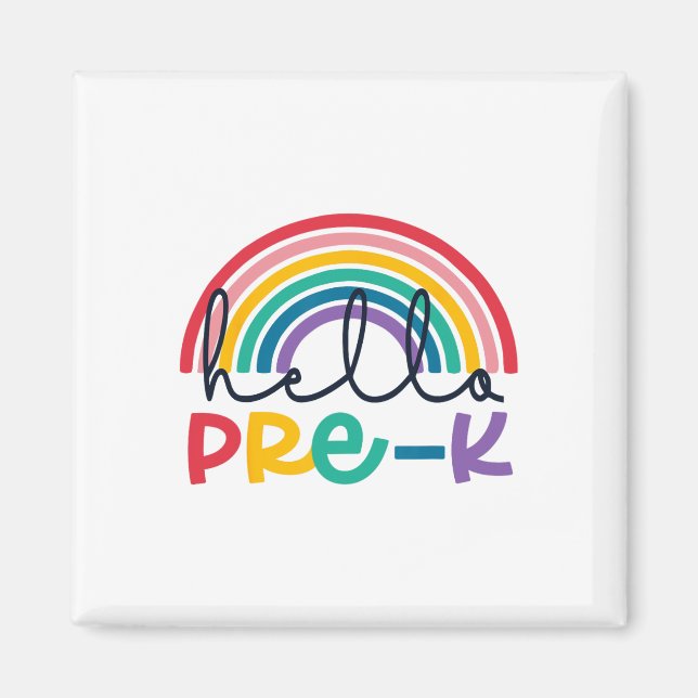 Hej Förskola Rainbow Ck Till Skolan Lärare Elev K Magnet (Framsidan)