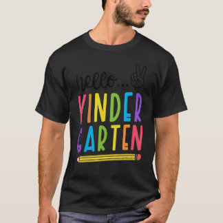Hej förskola tillbaka till skolan lärare elev t shirt