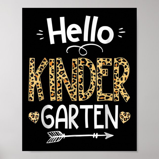 Hej förskole leopard lärare tillbaka till skolan  poster (Framsidan)