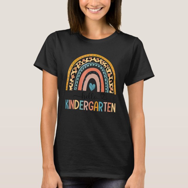 Hej förskole regnbåge första dagen team dagis gäng t shirt (Framsida)