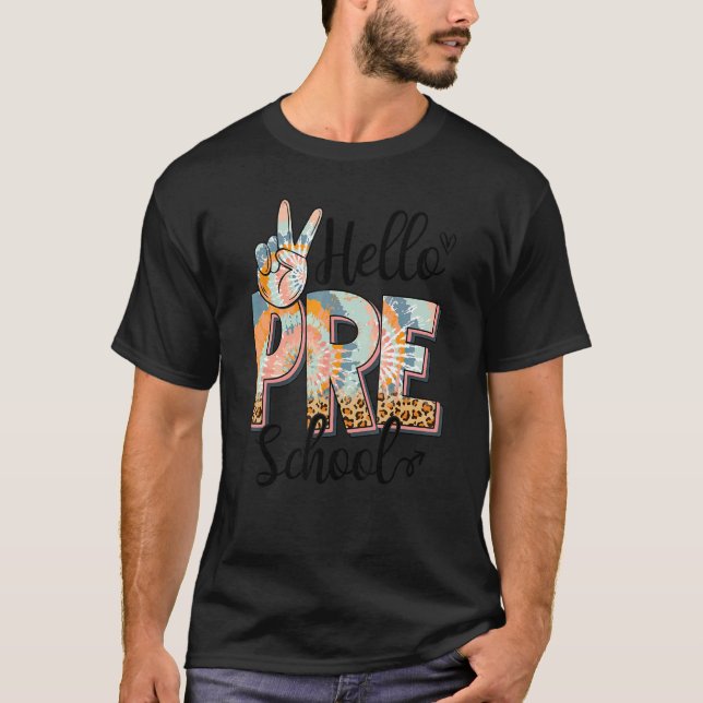 Hej förskolelärare Boho Leopard Första dagen på  T Shirt (Framsida)