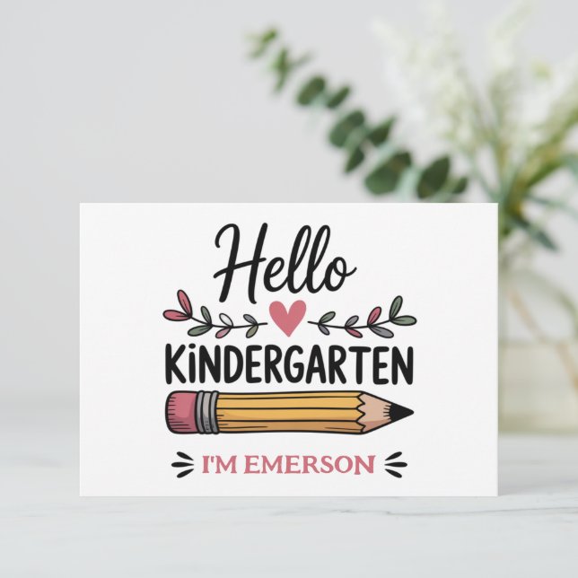 Hej förskolepersonaliserad tillbaka till skolan tack kort (Stående Fram)
