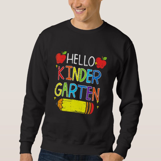 Hej förskoleteam Kinder tillbaka till skolan Lärar Lång Ärmad Tröja (Framsida)