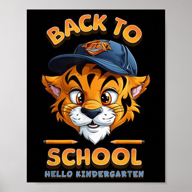 Hej förskoletiger - Tillbaka till skolan barn t-sh Poster (Framsidan)