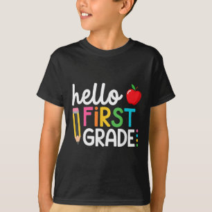 Hej första dagen Klass Student tillbaka till skola T Shirt