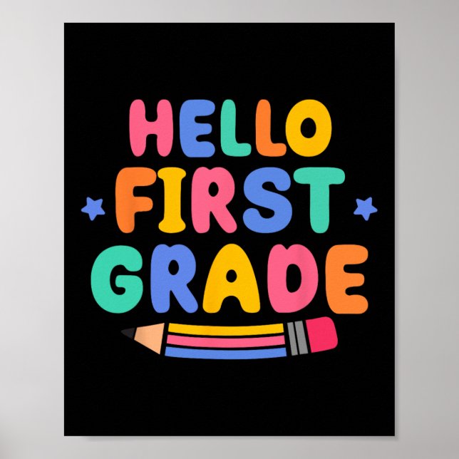 Hej Första Klass 1:a Klass Åter Till Skolan Lärare Poster (Framsidan)
