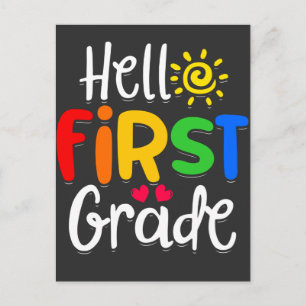 Hej Första Klass 1:a Klass Back to school Kid Vykort