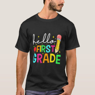 Hej Första Klass Åter till Skolan Barn Regnbåge St T Shirt