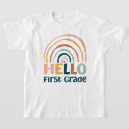 Hej Första Klass boho-regnbåge, färglös T Shirt