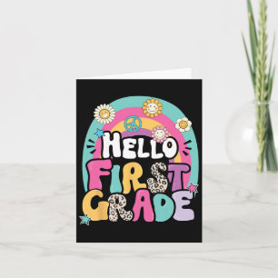 Hej första Klass Byte till skollärare första dagen Kort