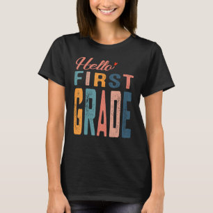 Hej första klass första skoldagen 1:a klass lärare t shirt